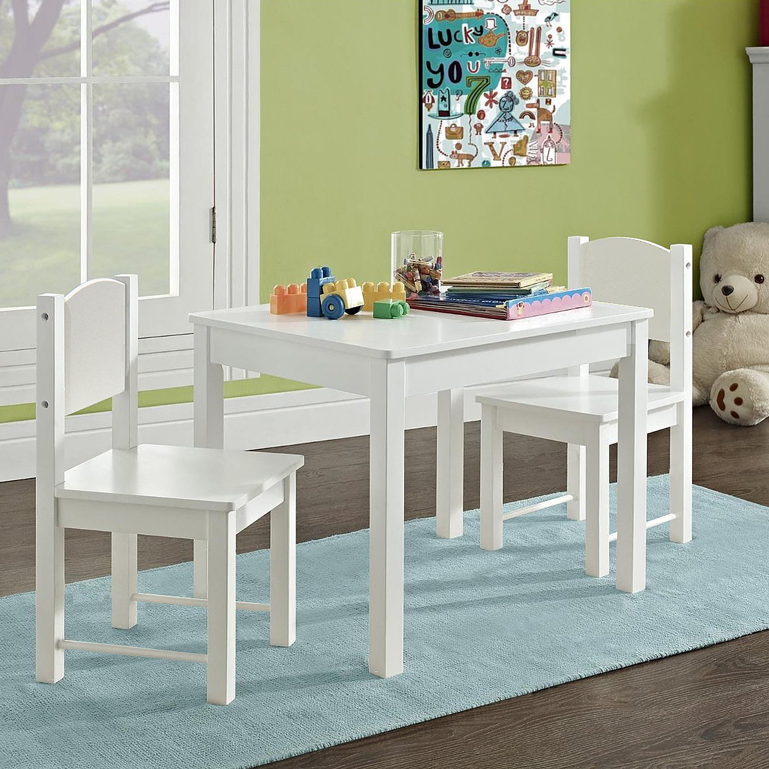 SimLife Wooden Kids Table and 2 Chairs Set