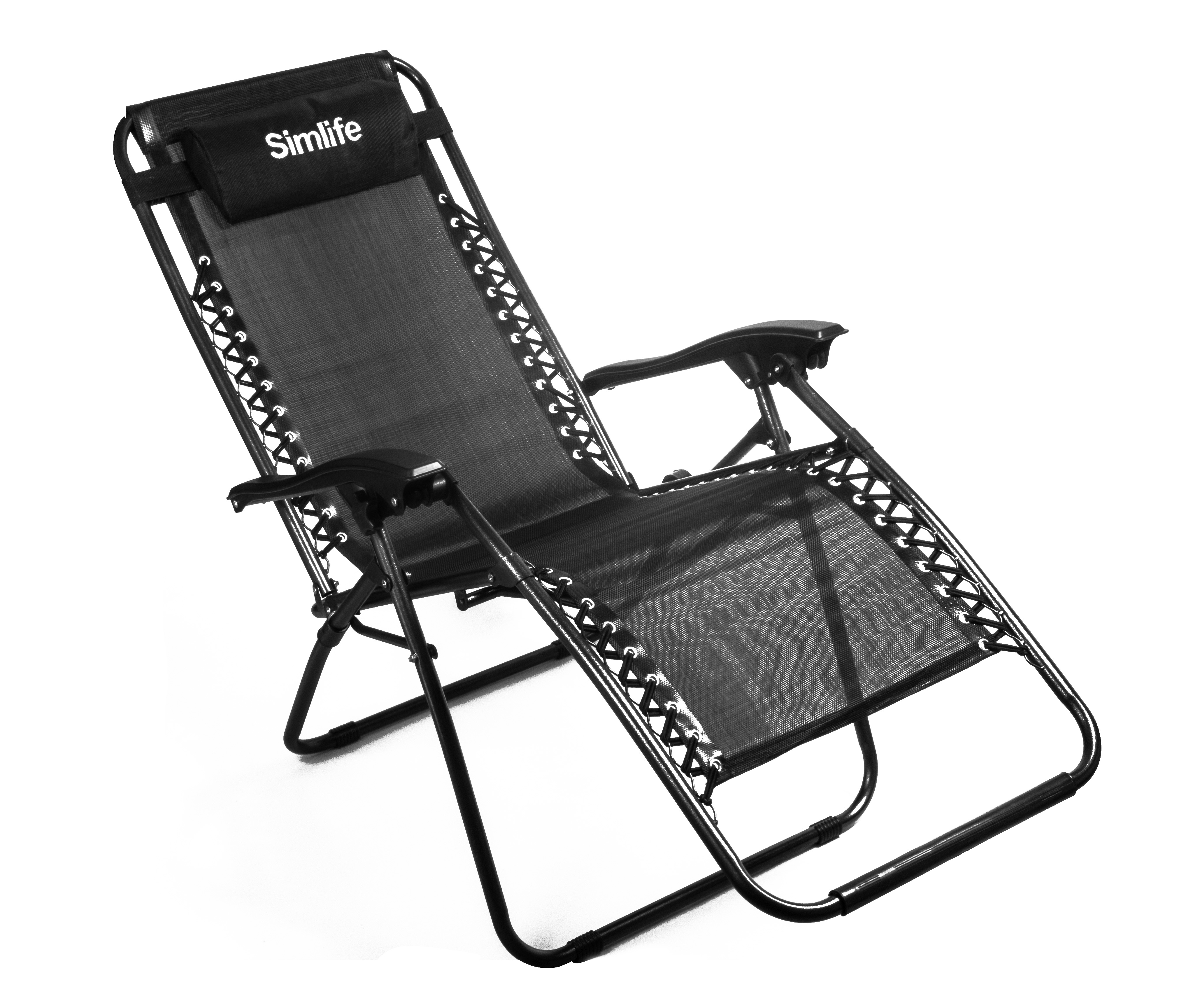 SimLife Zero Gravity Chairs Lounge Patio Chairs-Black